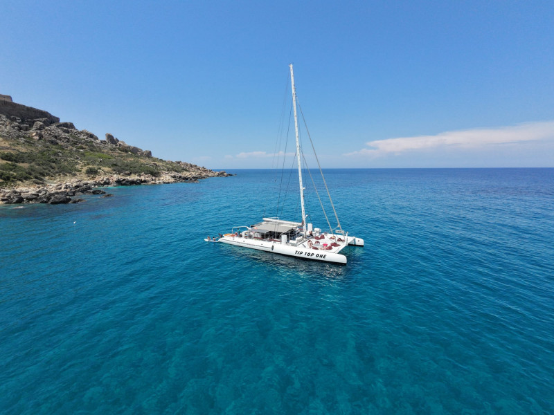 Tip Top One Catamaran on a day Charter at Dahlet Qorrot Gozo